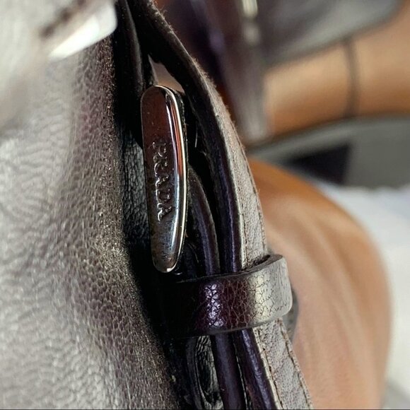 PRADA SAFFIANO BROWN SHOE  2 TONE POLISH LEATHER ANKLE BOOTS BLOCK STRAPPY MEN 6 - Picture 14 of 17